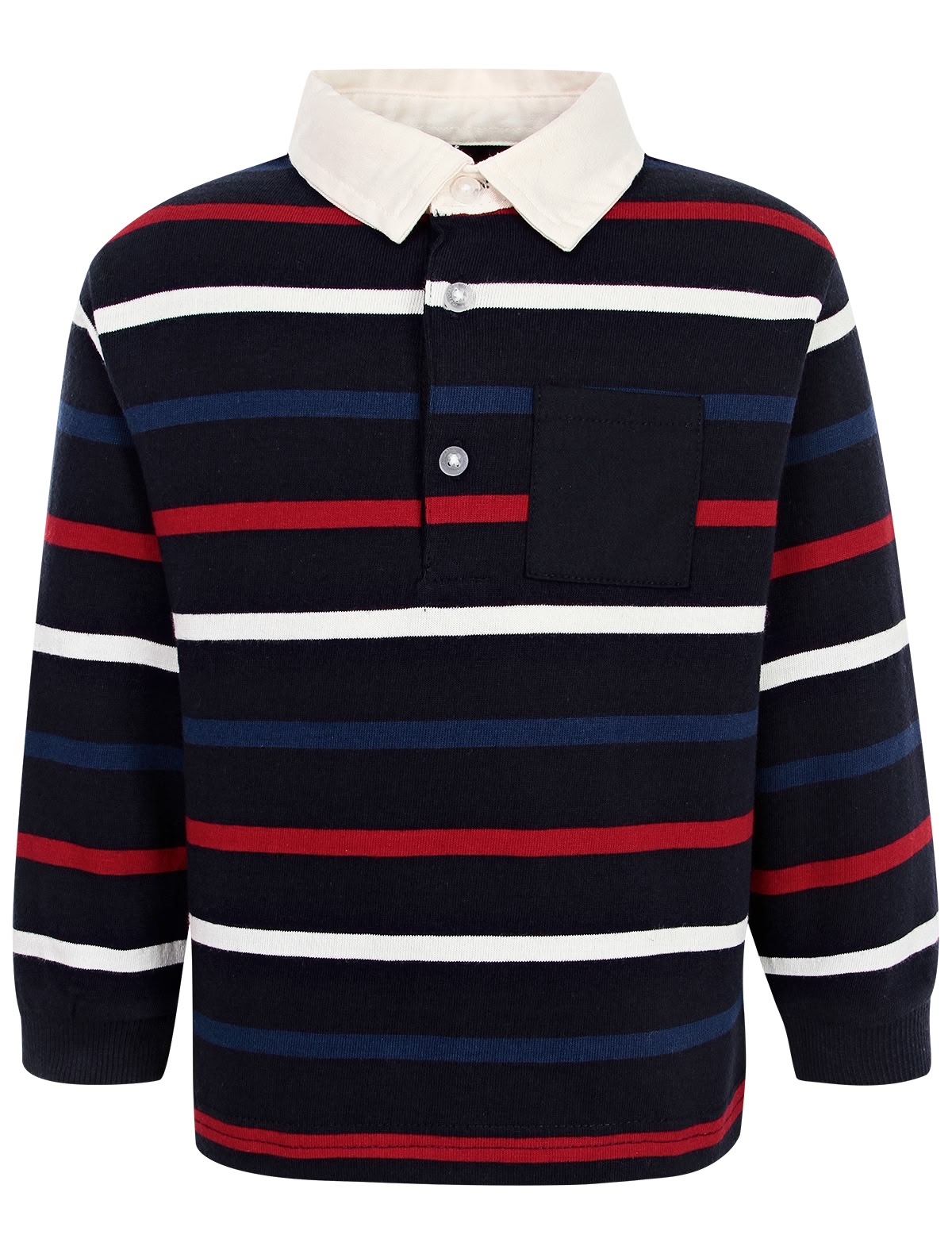 Поло в полоску с карманом на груди