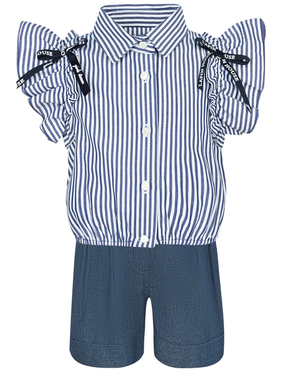 Комплект из блузы в полоску и шорт