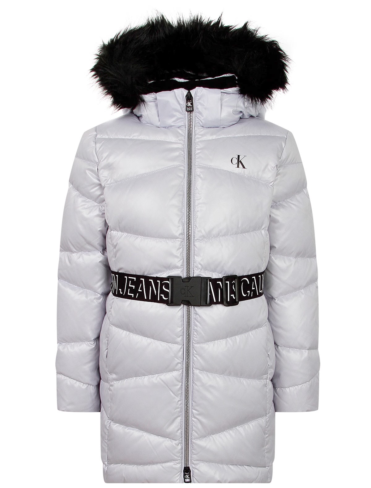 Пуховик с поясом