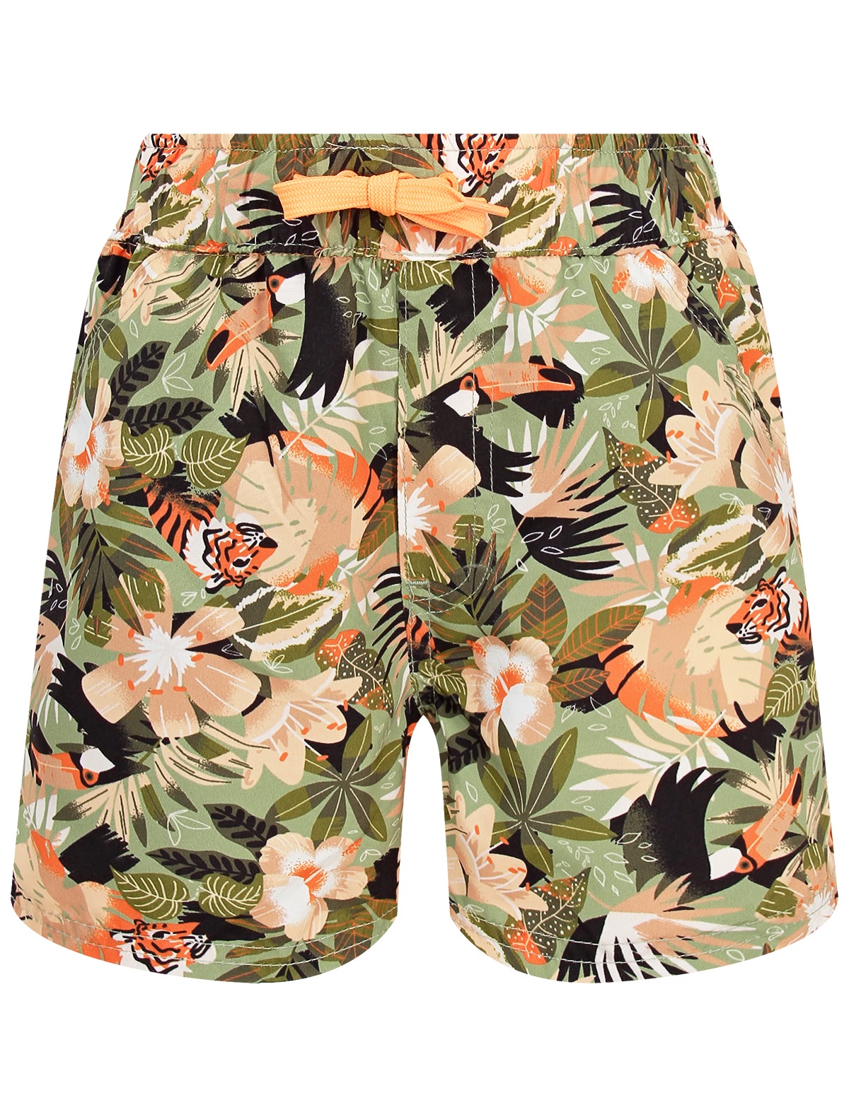Шорты пляжные с тропическим принтом