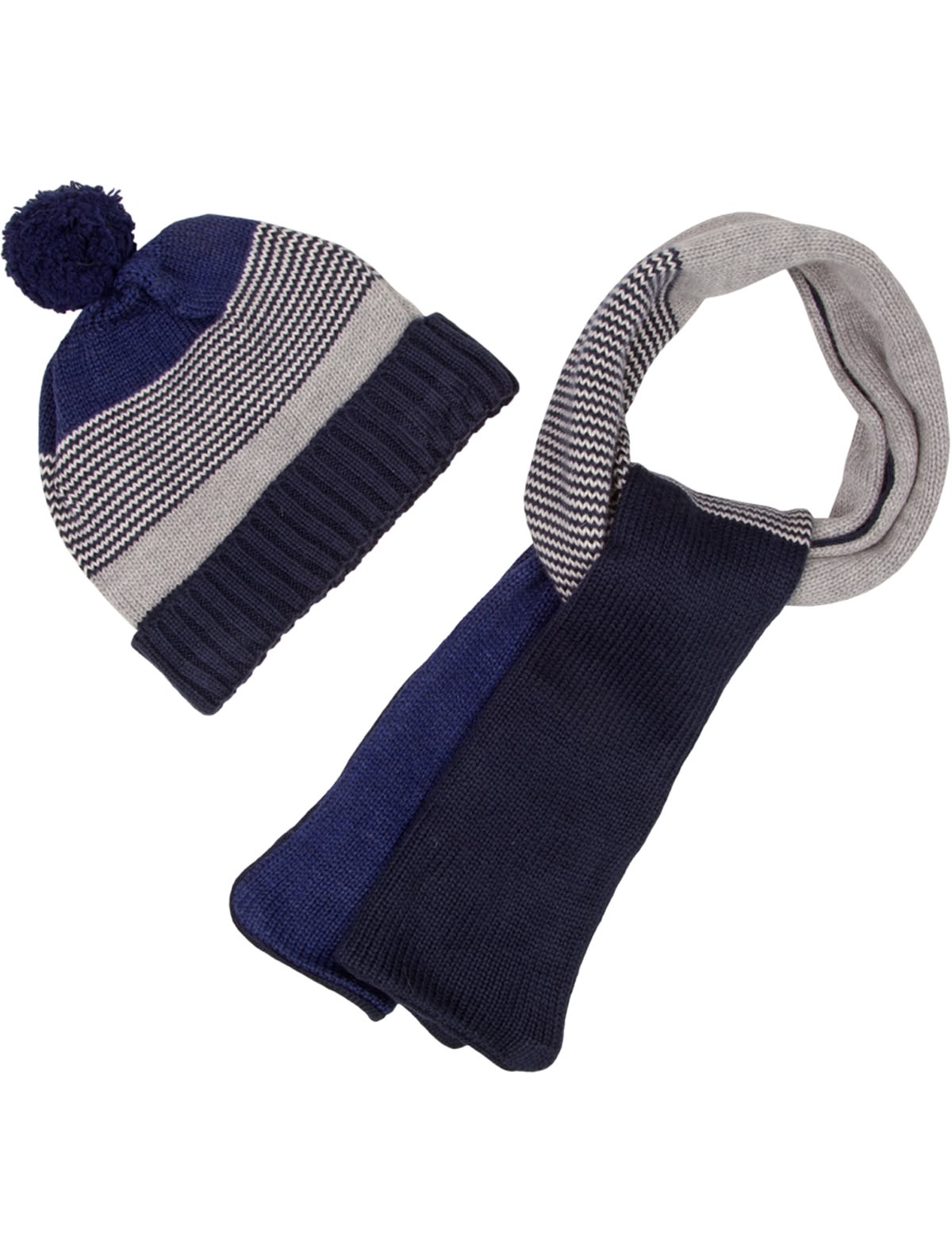 Комплект из шапки и шарфа в полоску