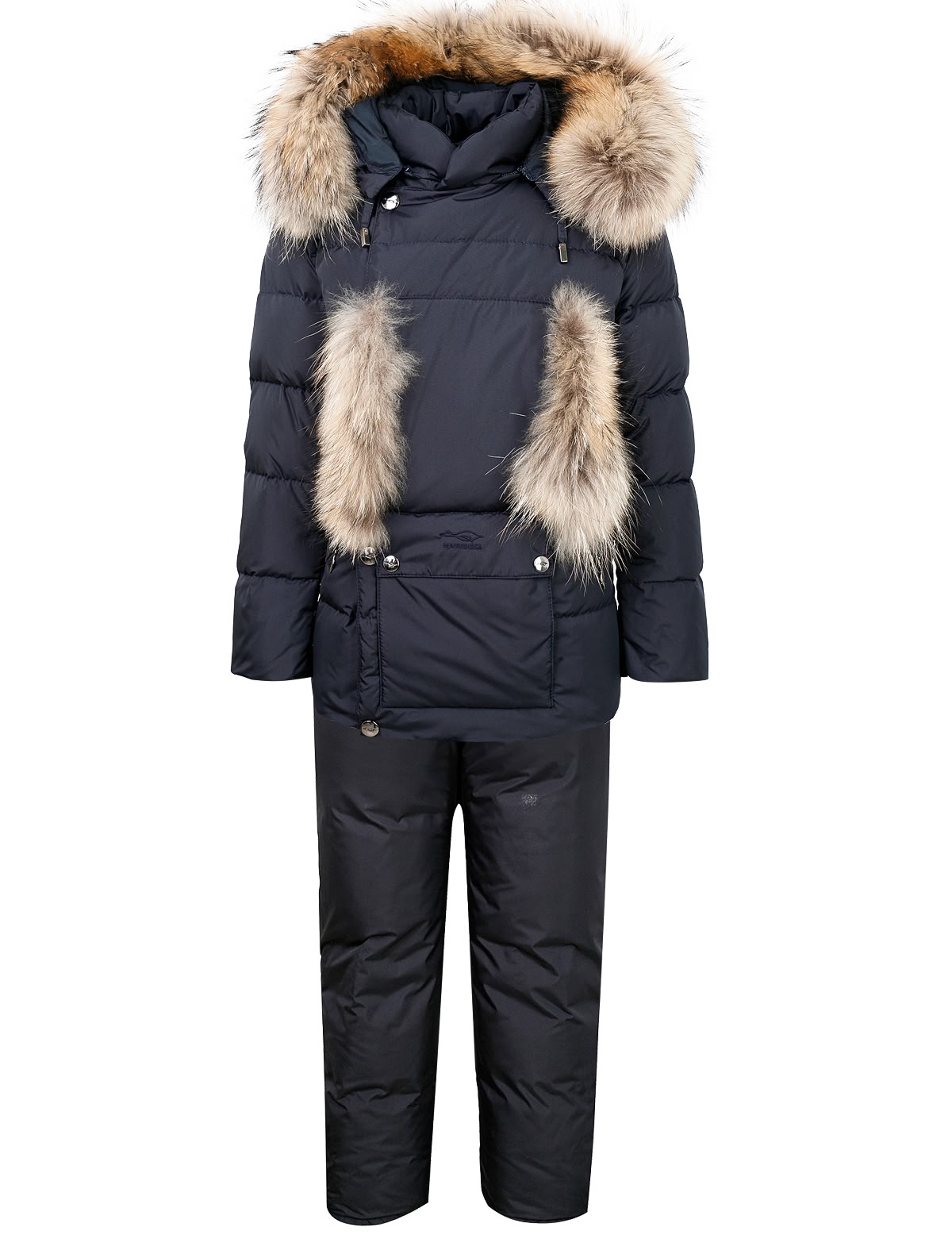 Тёмно-синий комплект из куртки и полукомбинезона