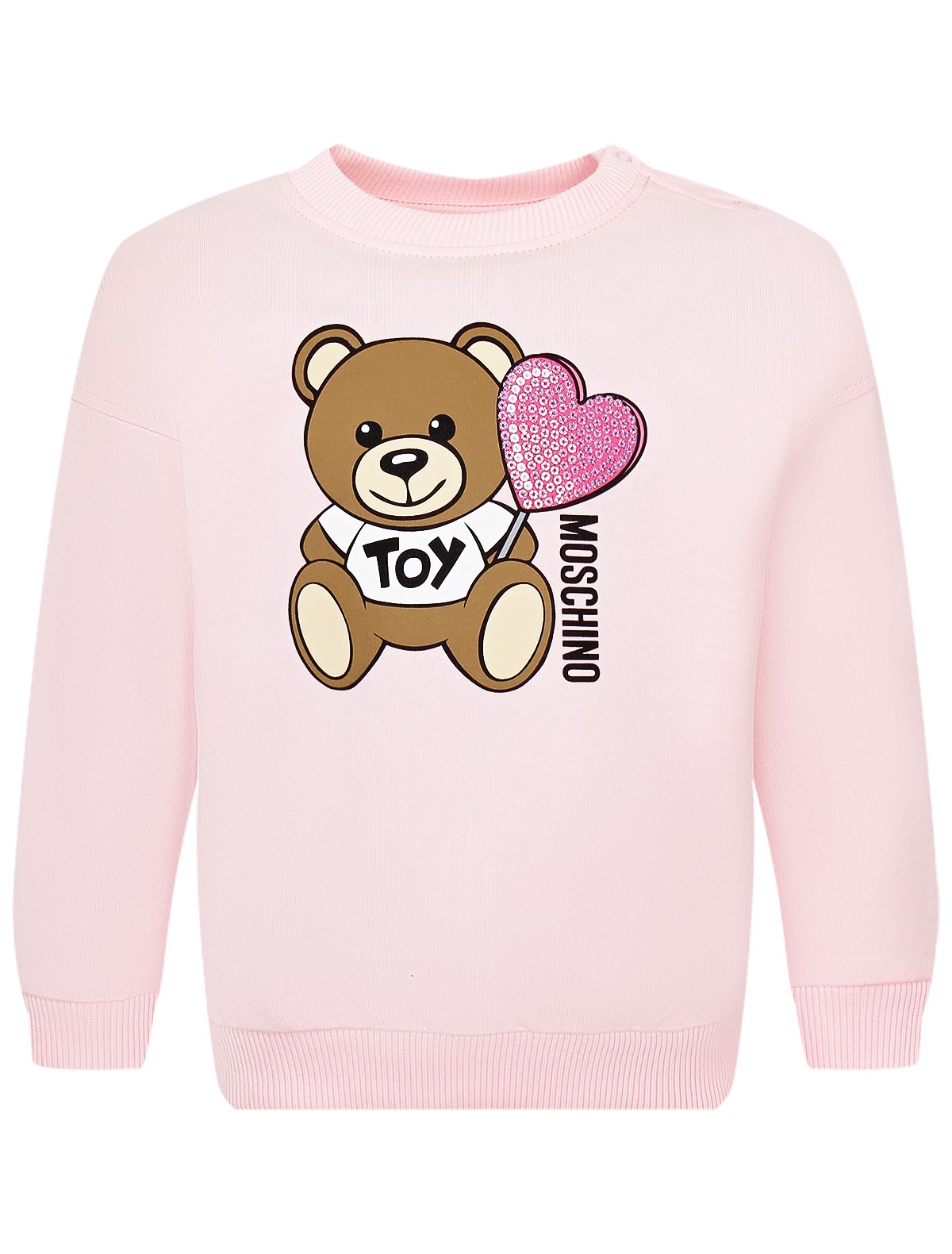 Светло-розовый свитшот с декором из пайеток