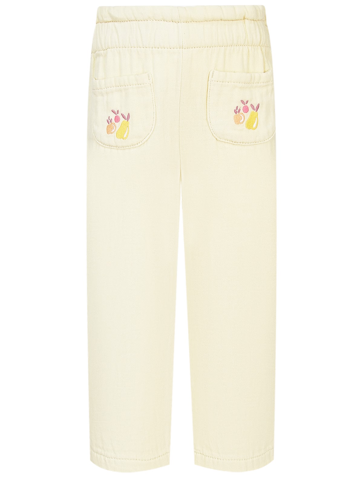 Светло-желтые брюки с эластичным поясом