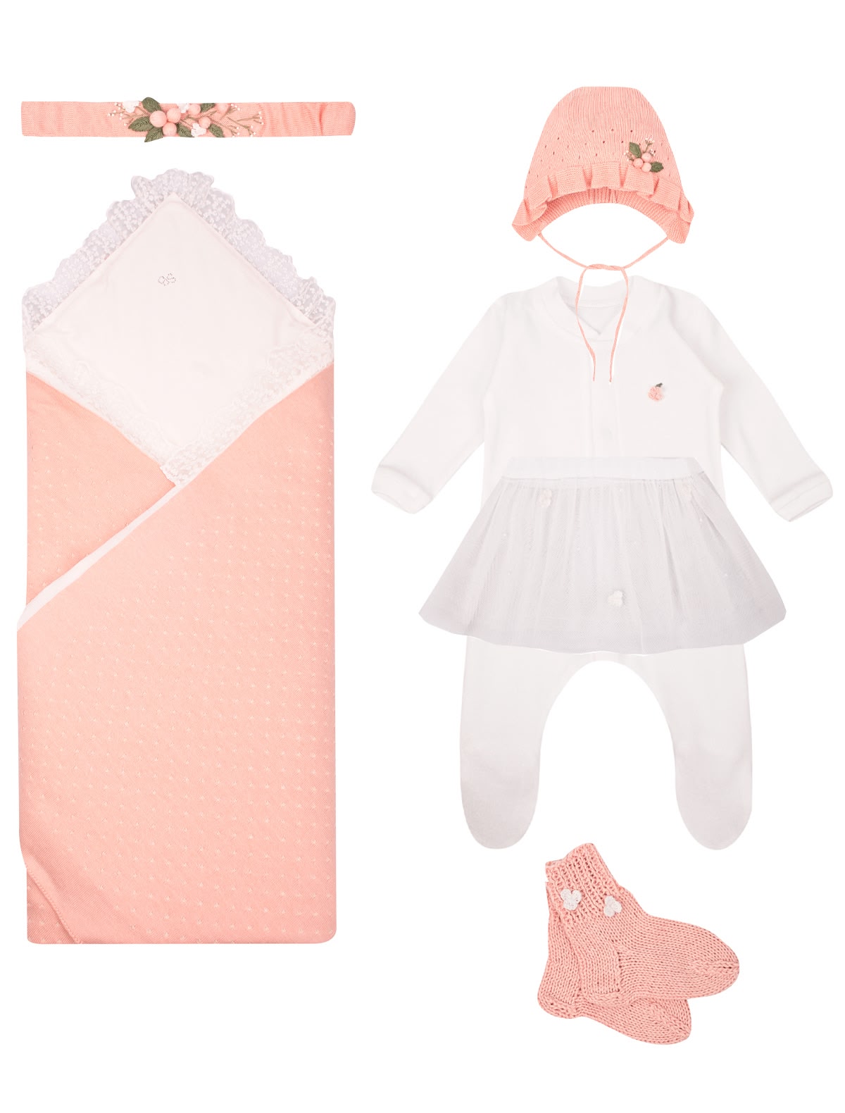 Комплект на выписку из 8 шт розовый