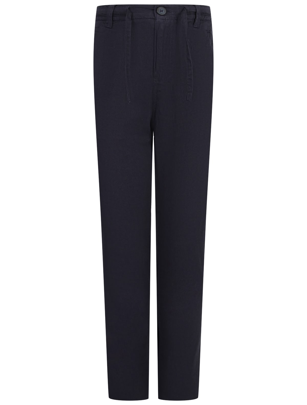 Темно-синие брюки из льна и хлопка