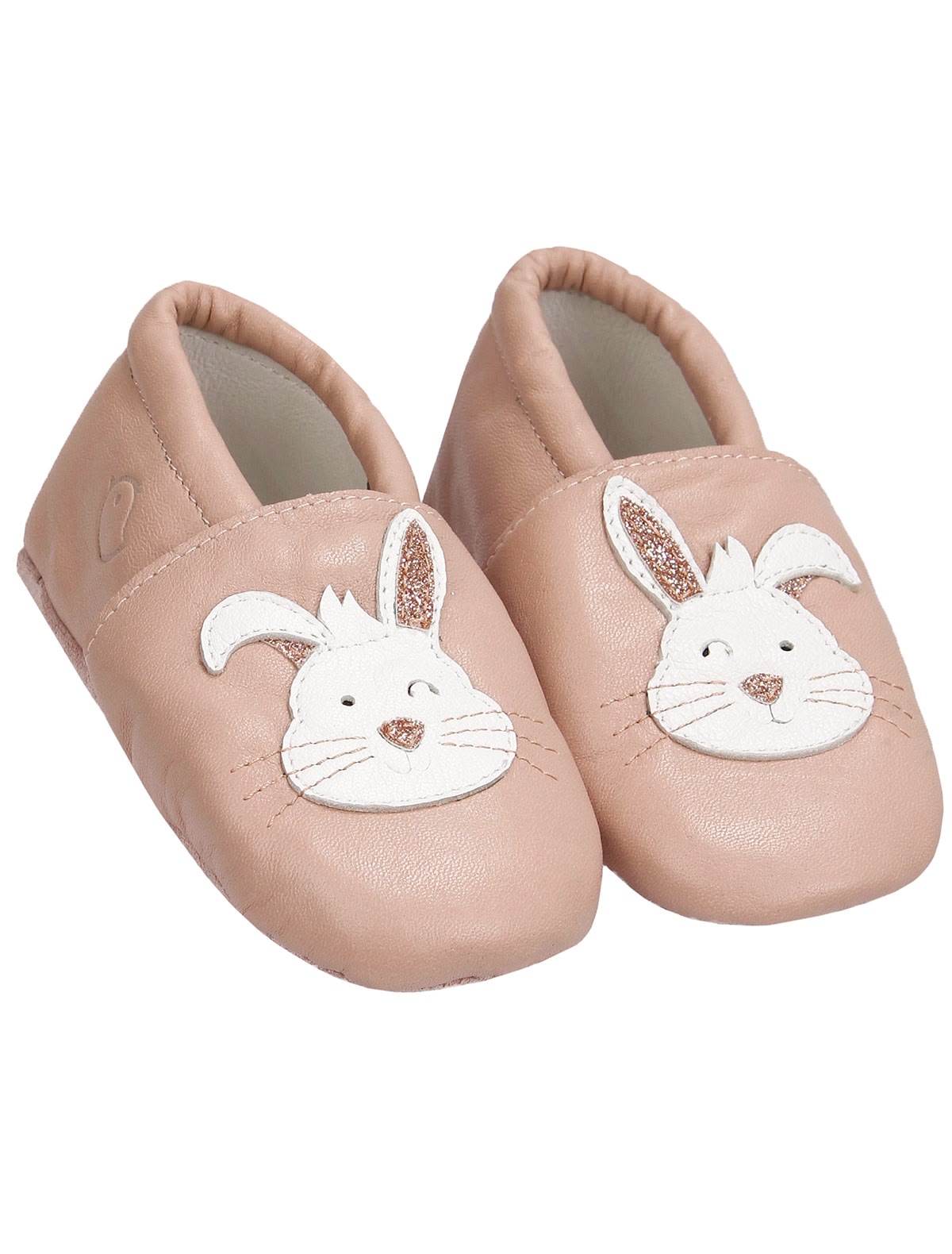 Кожаные пинетки с зайцами