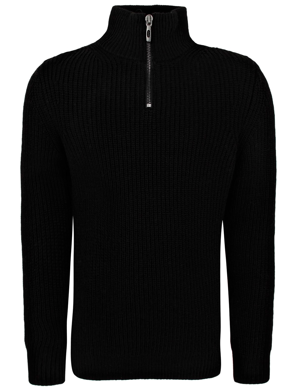 Черный джемпер с воротником на молнии
