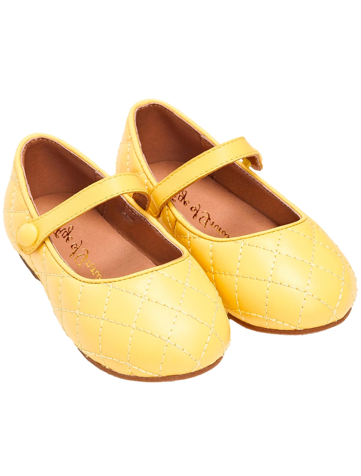 жёлтые стеганые балетки