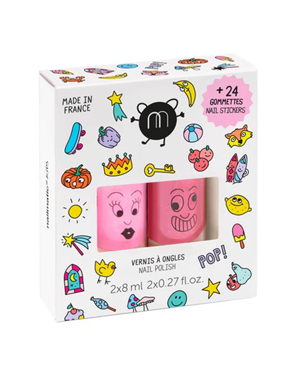 Набор лаков для ногтей с наклейками POP