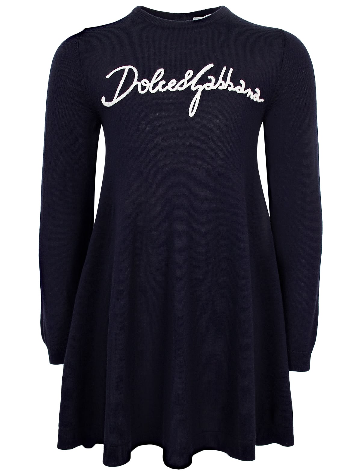 Синее платье из шерсти