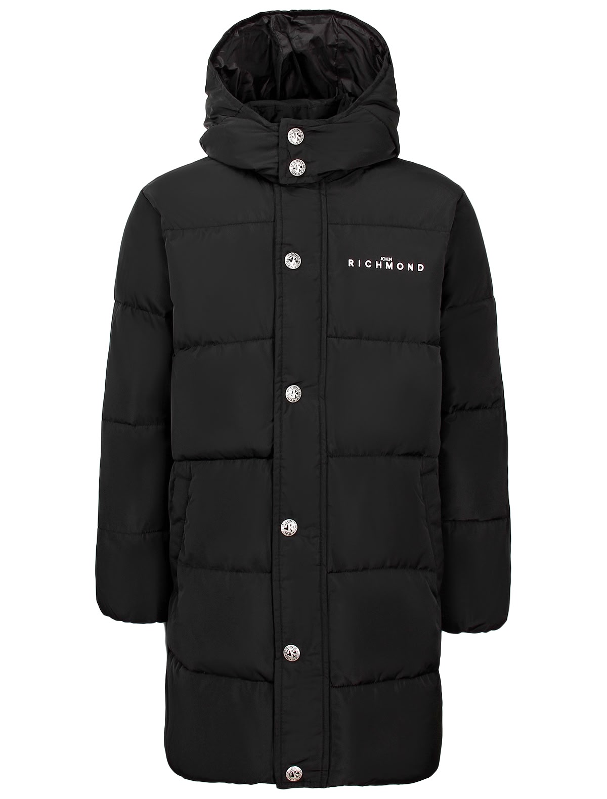 Чёрное пальто с логотипом