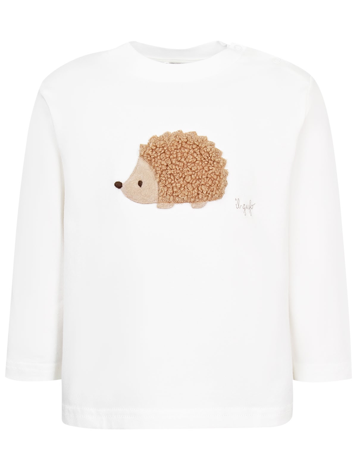Молочный лонгслив с ёжиком
