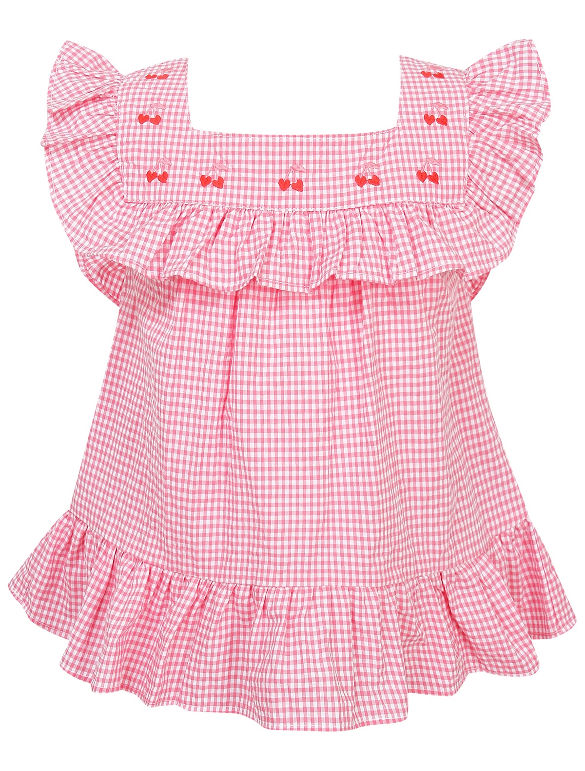 Розовая блуза в клетку