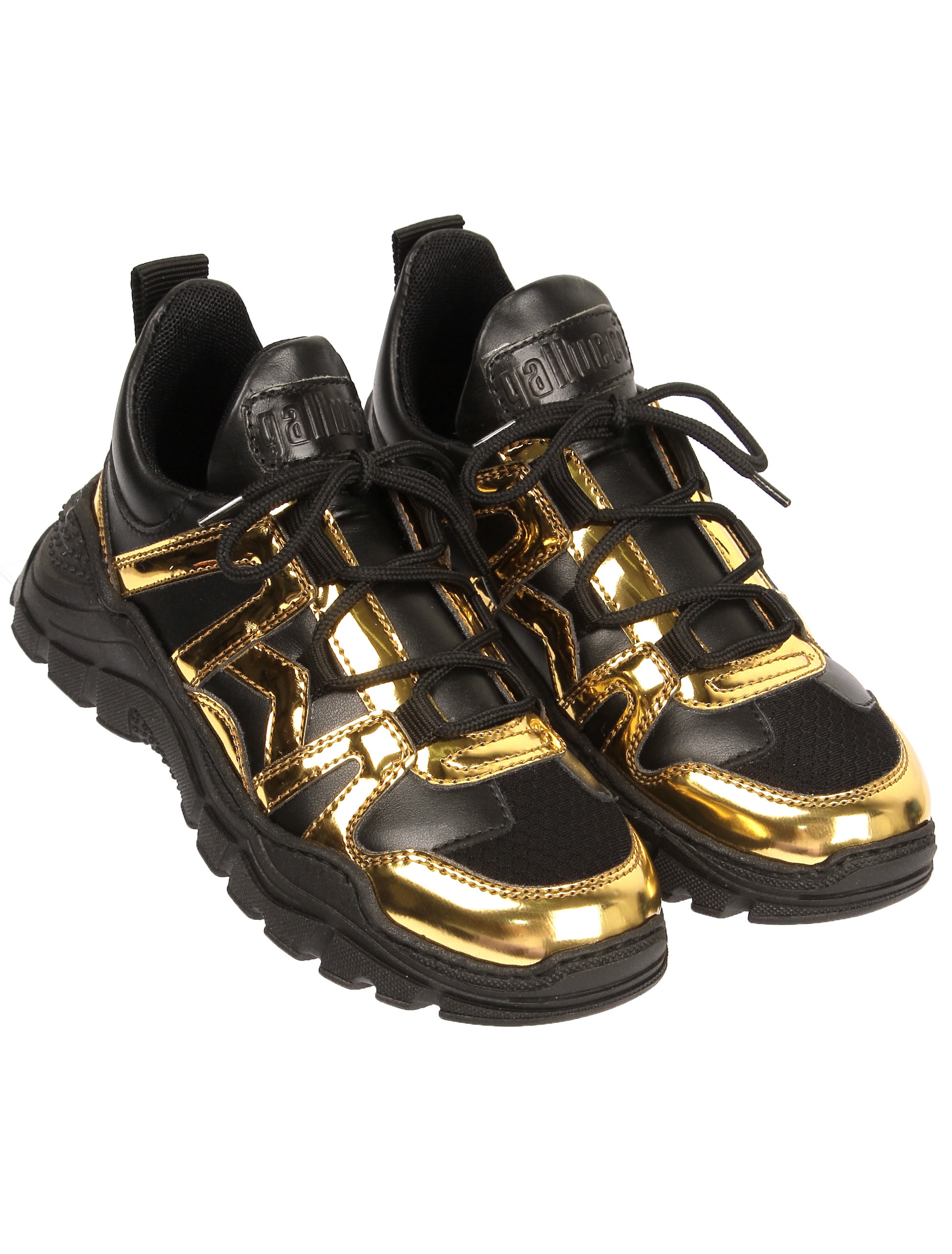 Кожаные Кроссовки с золотой отделкой