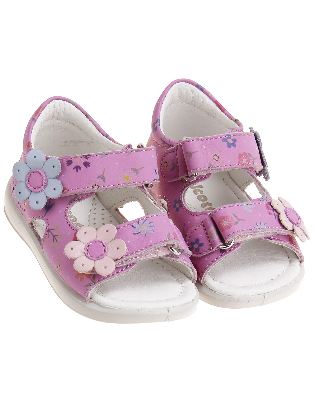 Розовые босоножки с цветочками