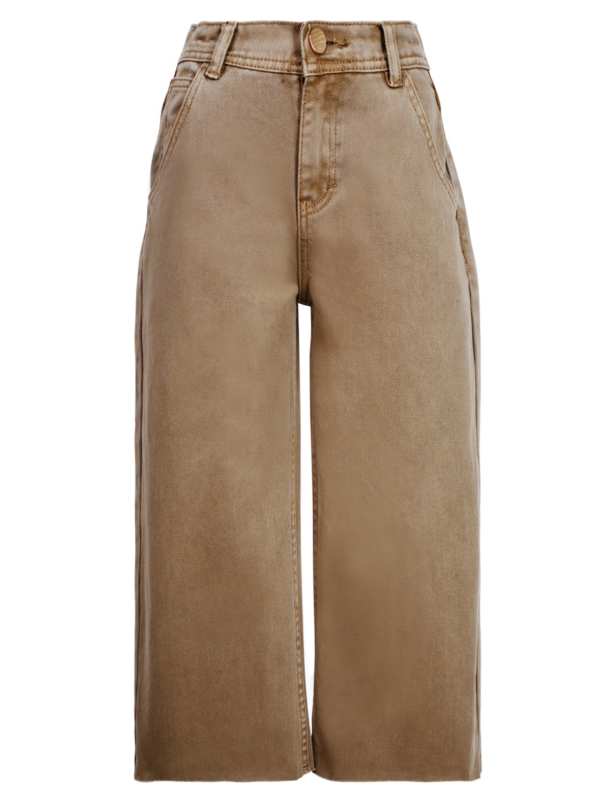 Бежевые джинсы-кюлоты