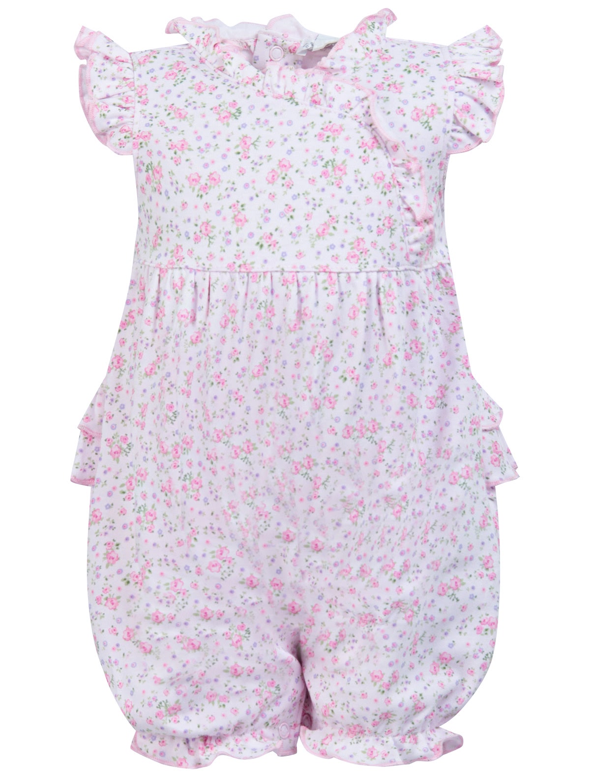 Розовый комбинезон с цветочным принтом