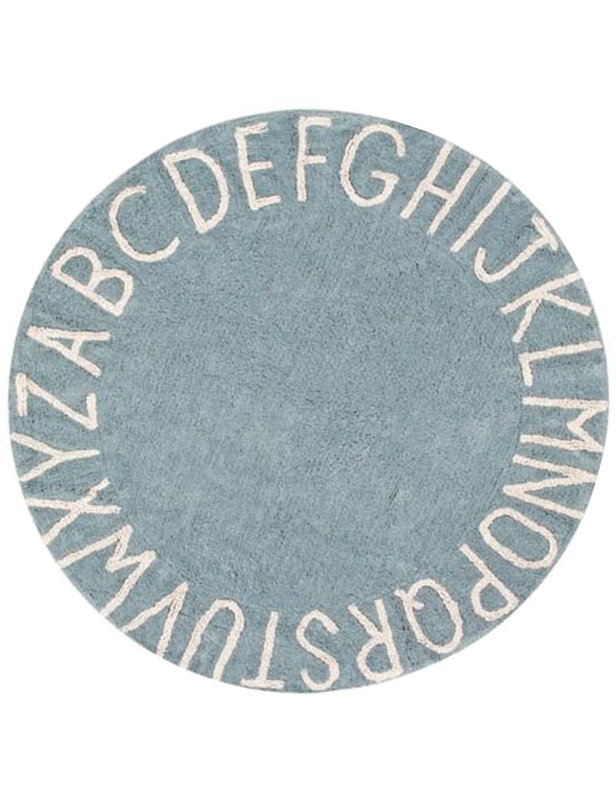 Ковер хлопковый Round ABC 150 см голубой