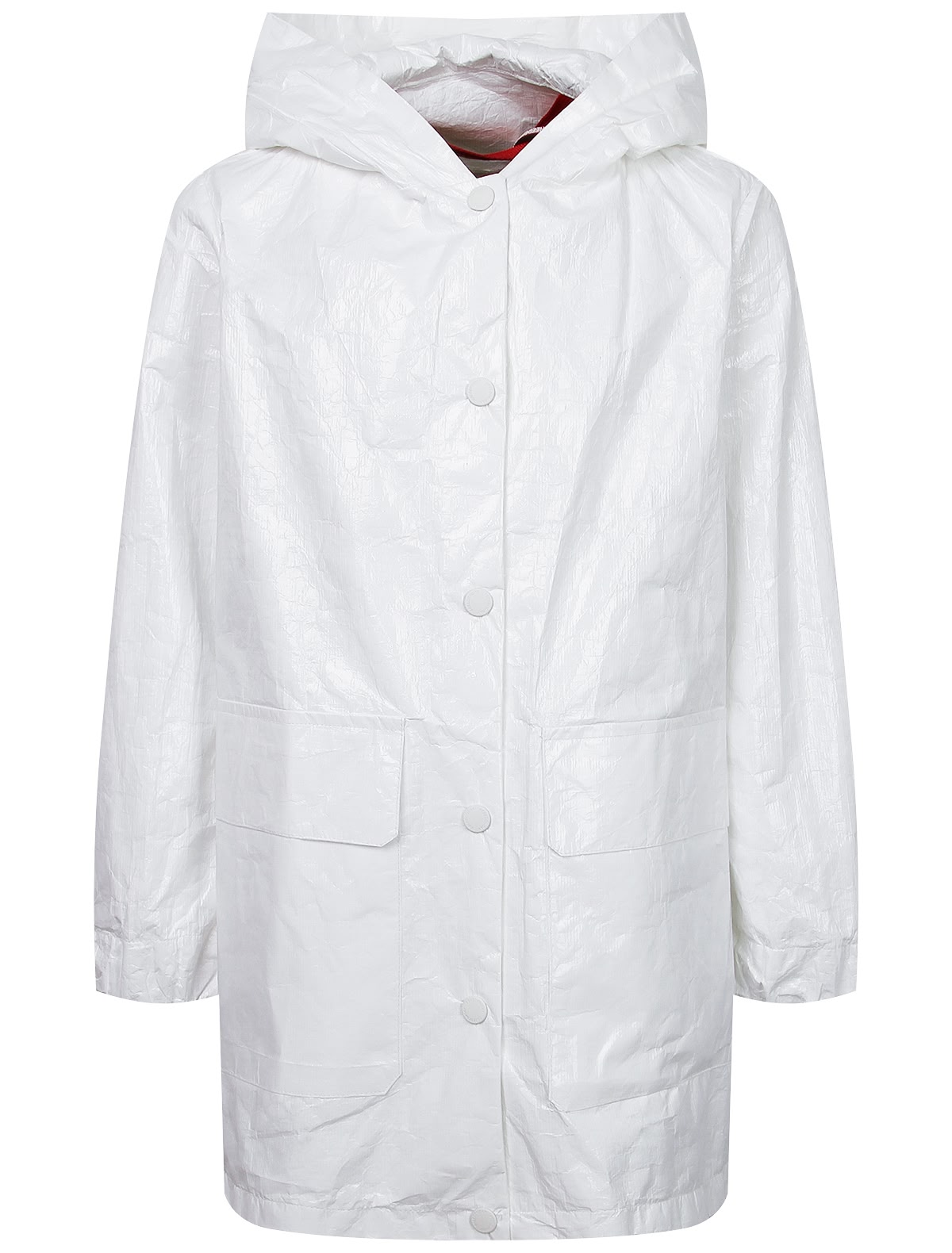 Плащ с текстовым принтом на спине