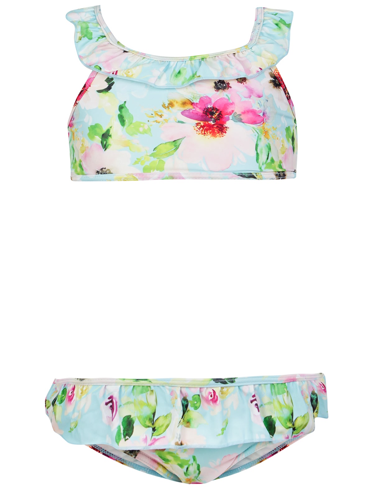 Раздельный купальник с цветочным принтом