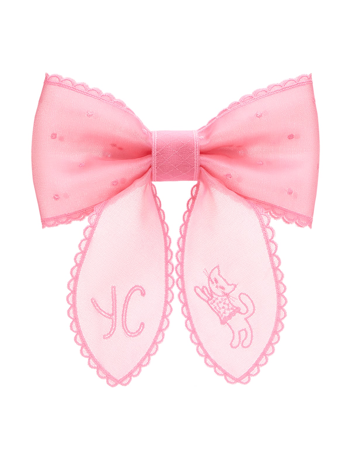 Розовая заколка из шелка