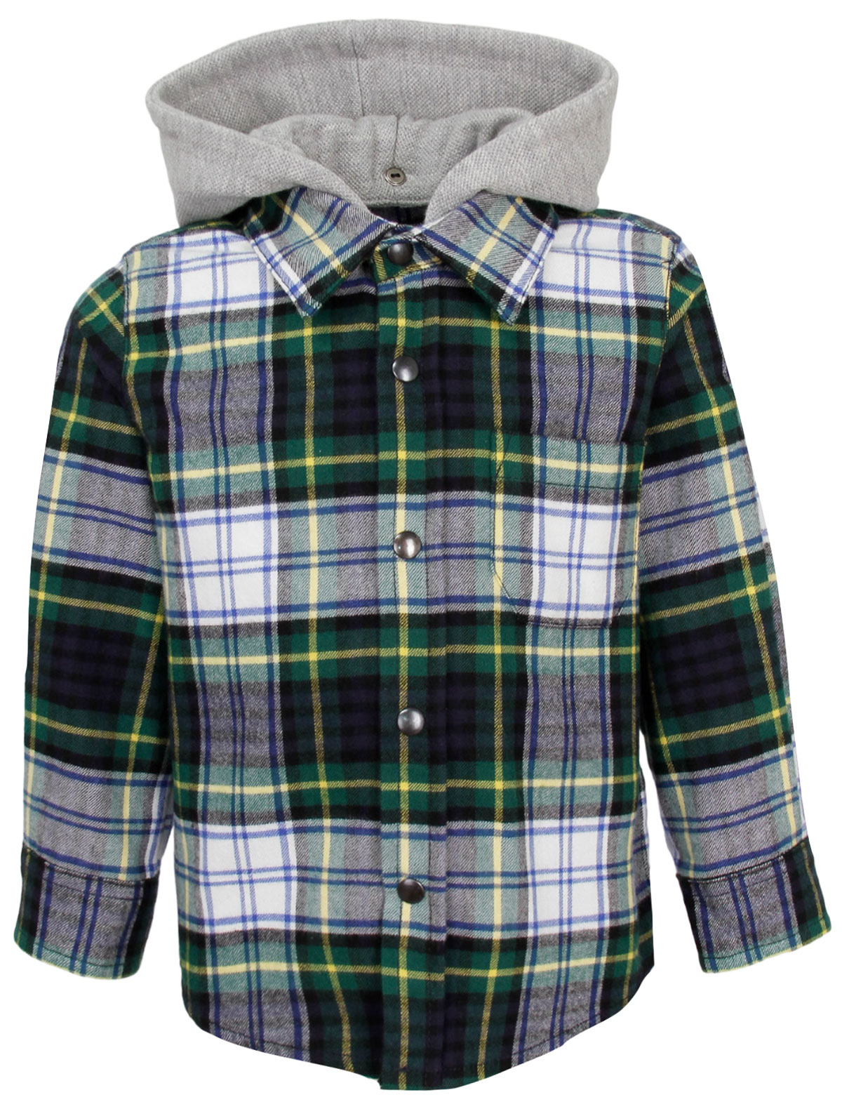 Клетчатая рубашка со съемным капюшоном