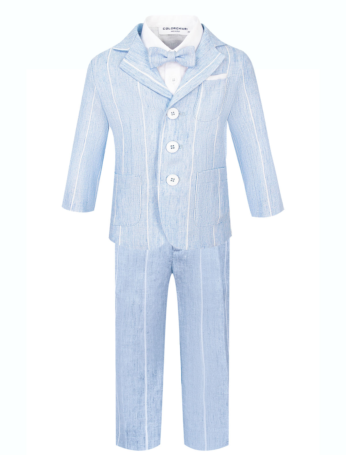 Голубой костюм в полоску из 4 изд.