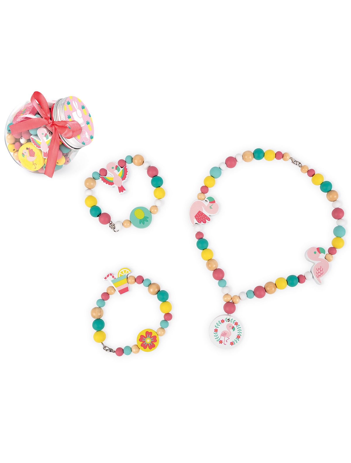 Набор для творчества "Фламинго" создаем украшения; деревянные бусы