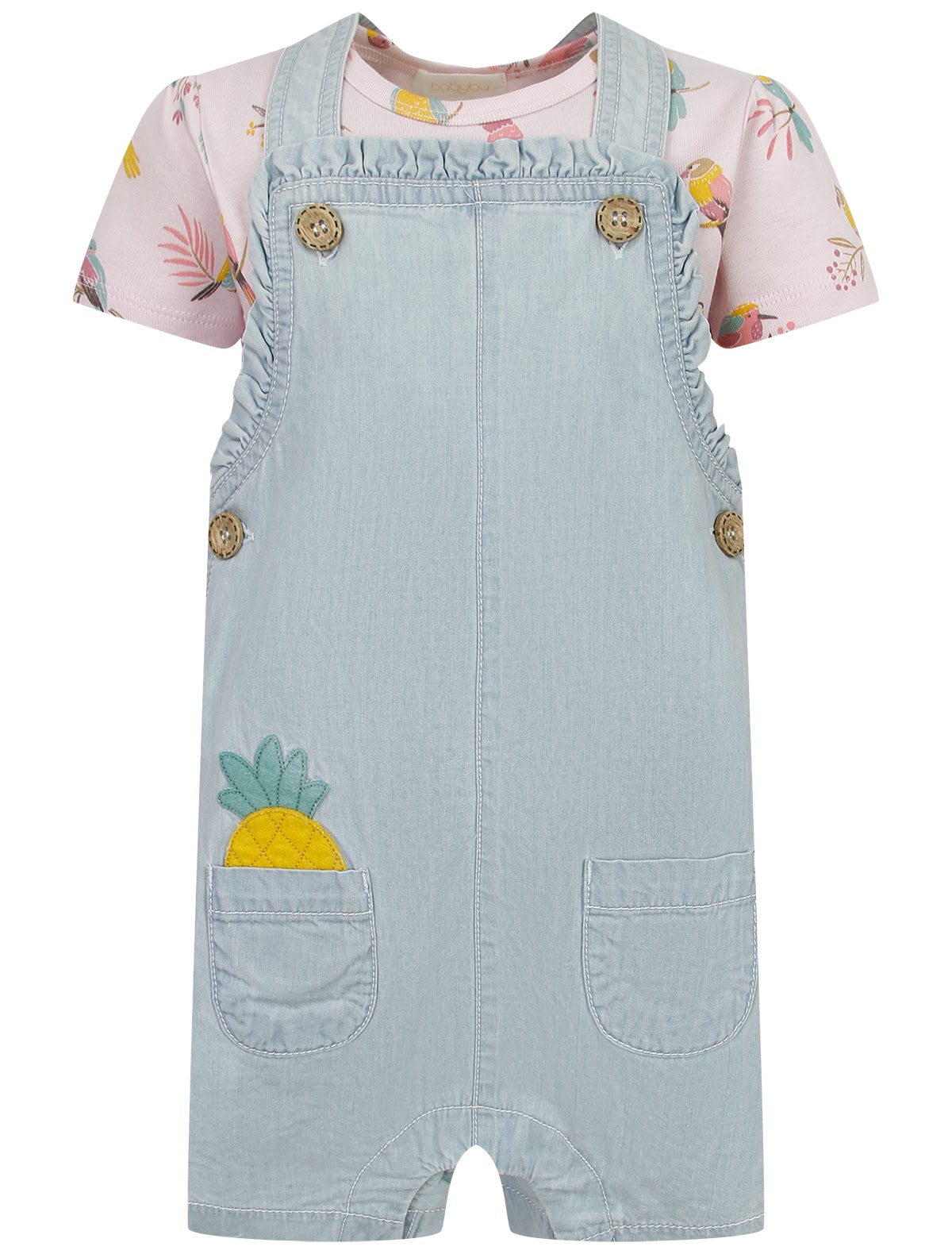 Комплект из футболки и джинсового комбинезона