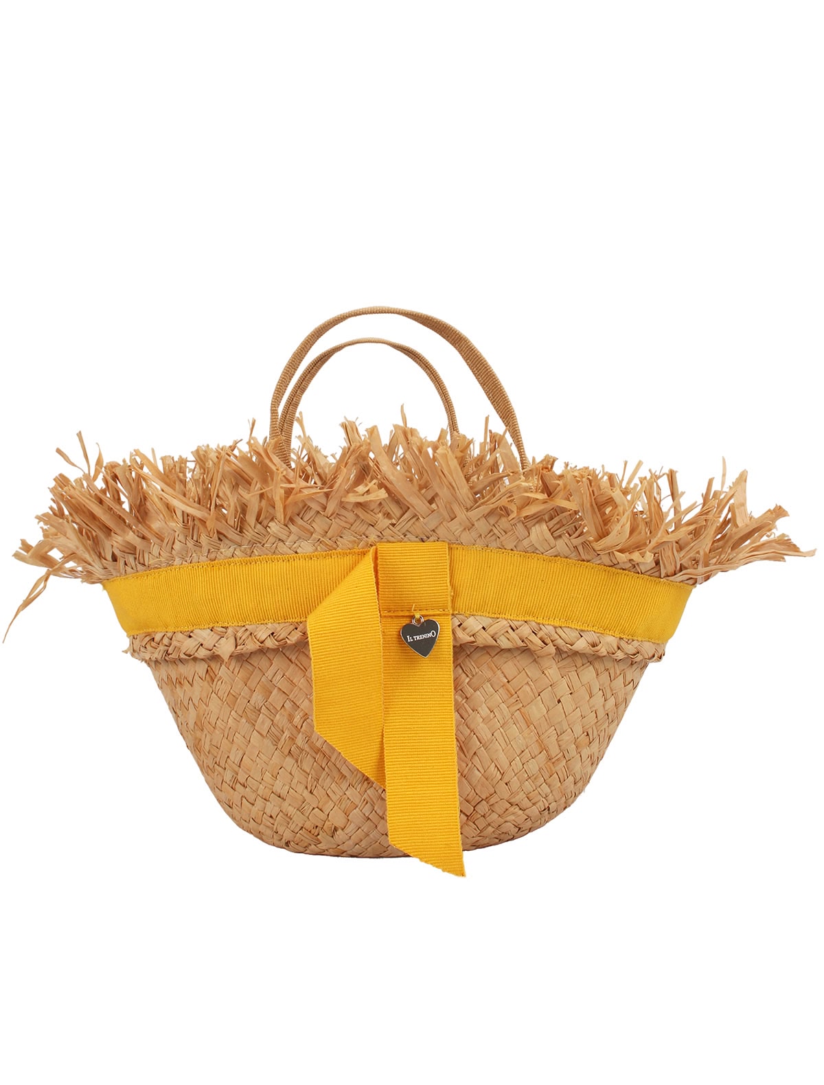 Соломенная сумка с жёлтой лентой