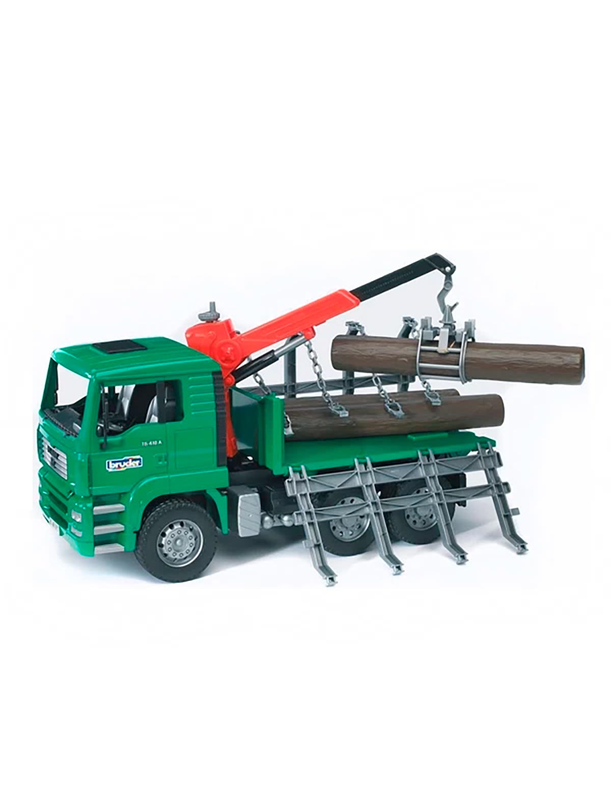 Лесовоз MAN с портативным краном и брёвнами