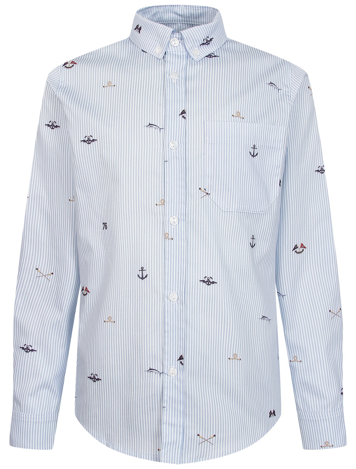 Полосатая рубашка с морским принтом
