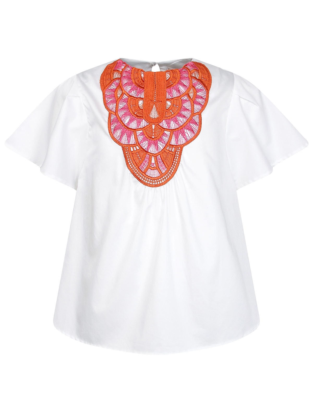 Блуза с контрастным кружевом