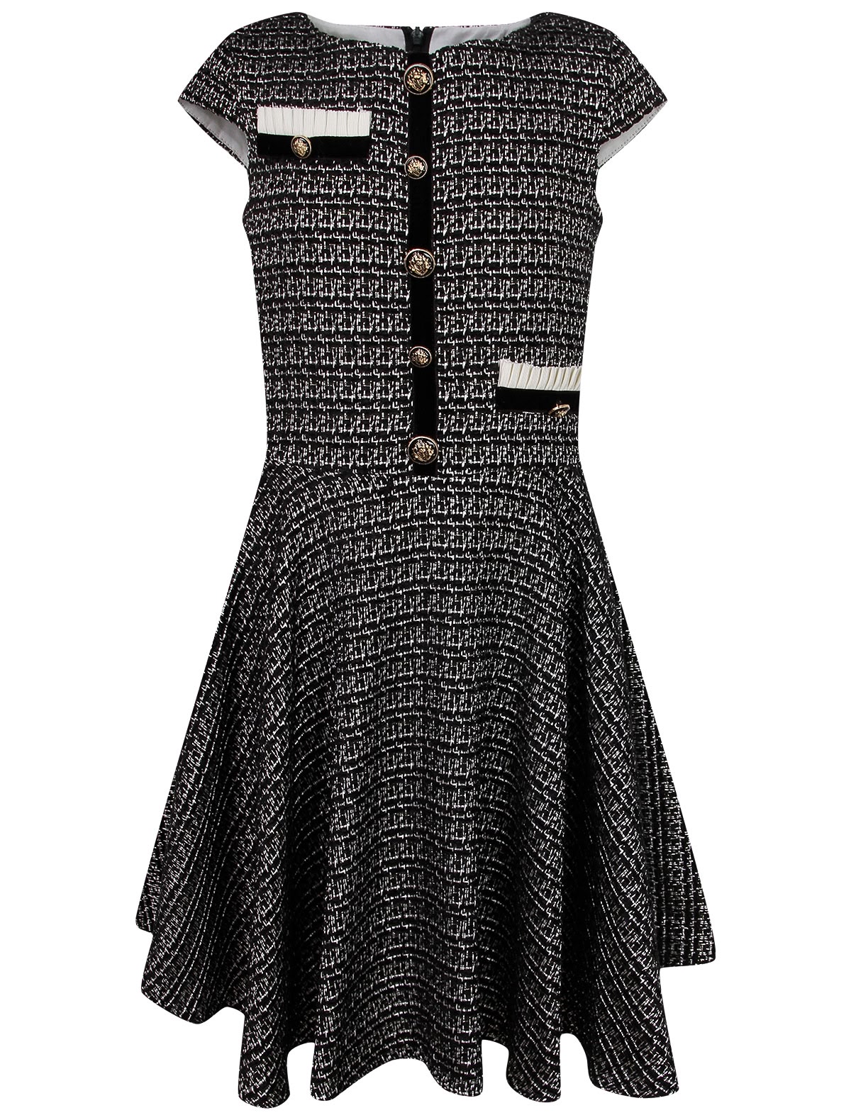 Платье с узором и декоративными пуговицами