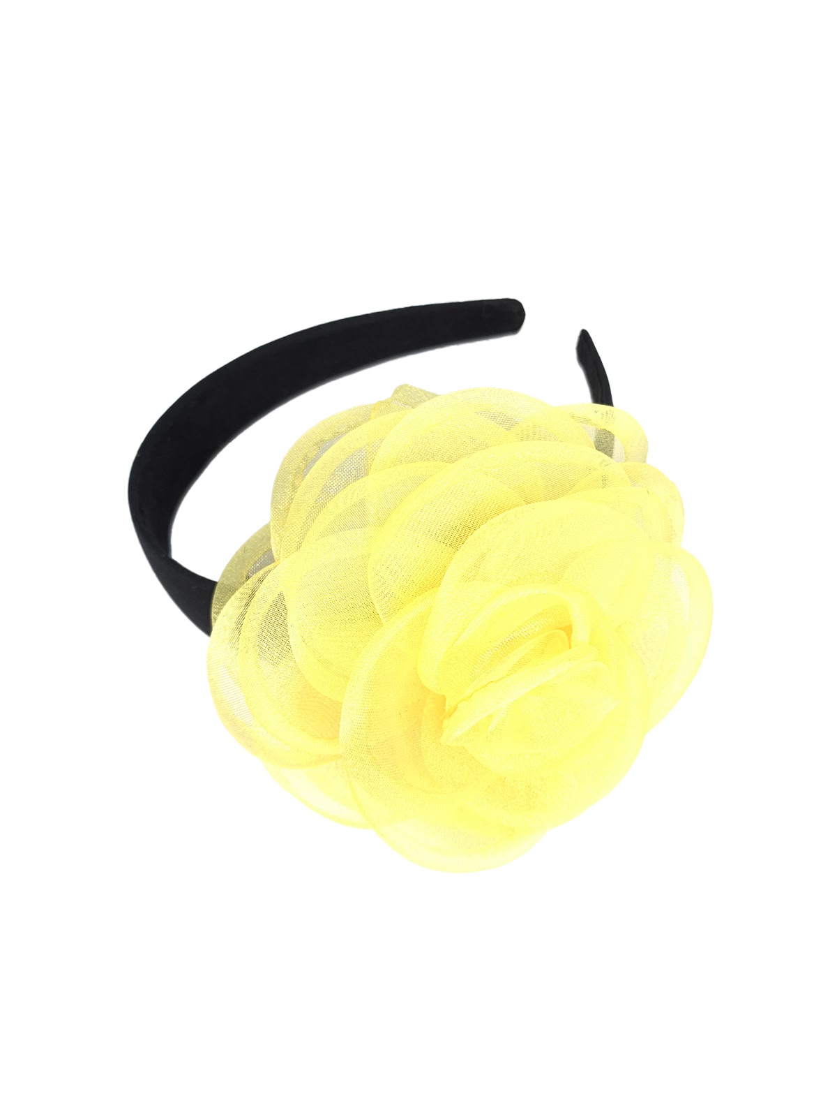 Ободок с крупной жёлтой розой