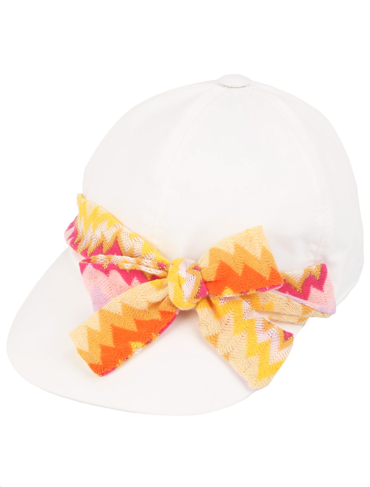 Белая кепка с бантом