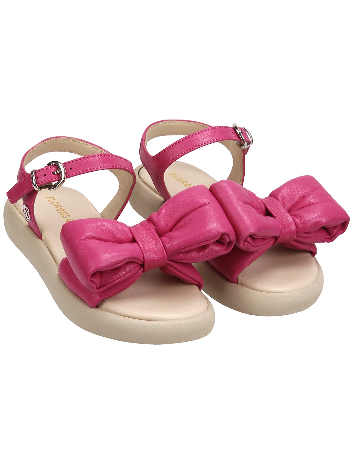 Босоножки с бантом из мягкой кожи