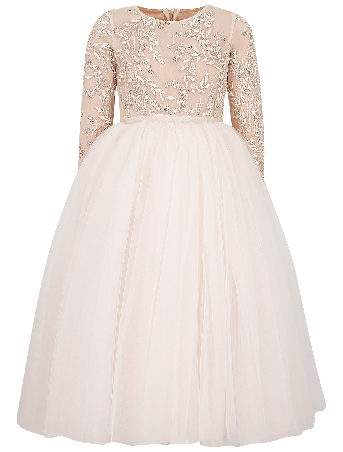 Пудровое платье со стразами