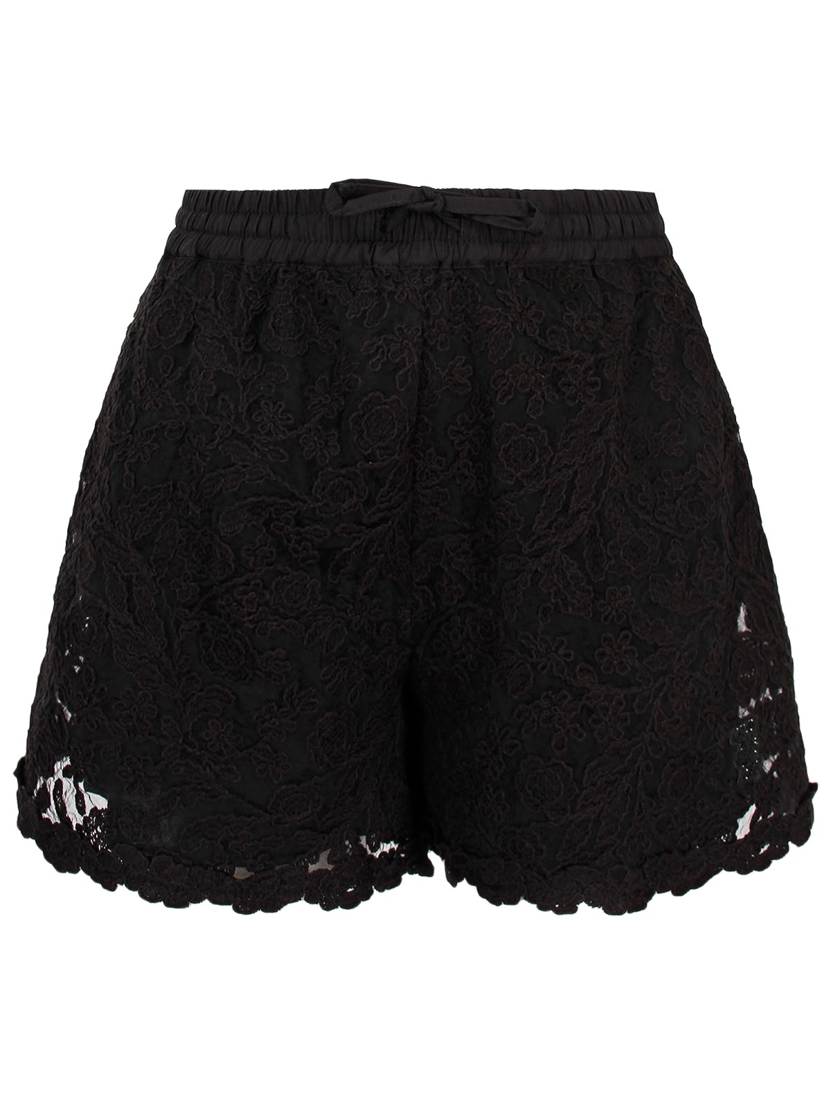 Чёрные шорты с кружевом