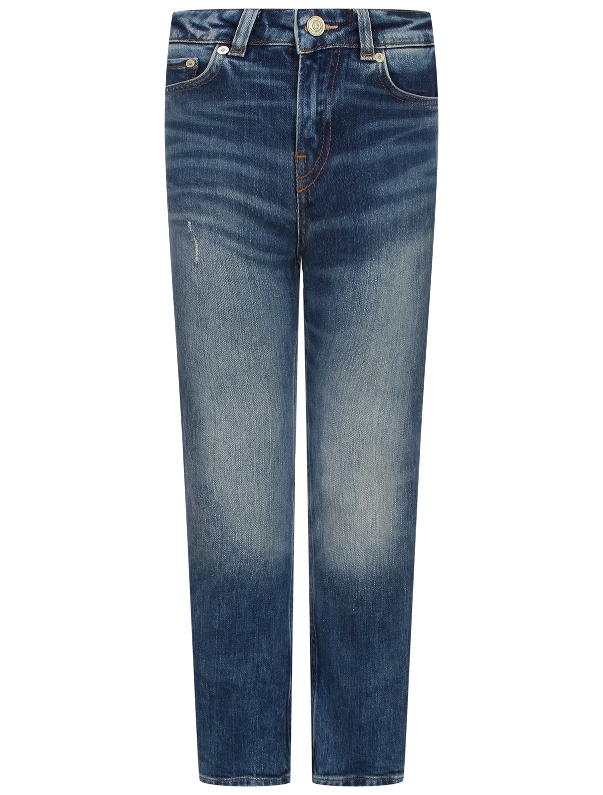 Синие джинсы с высокой посадкой