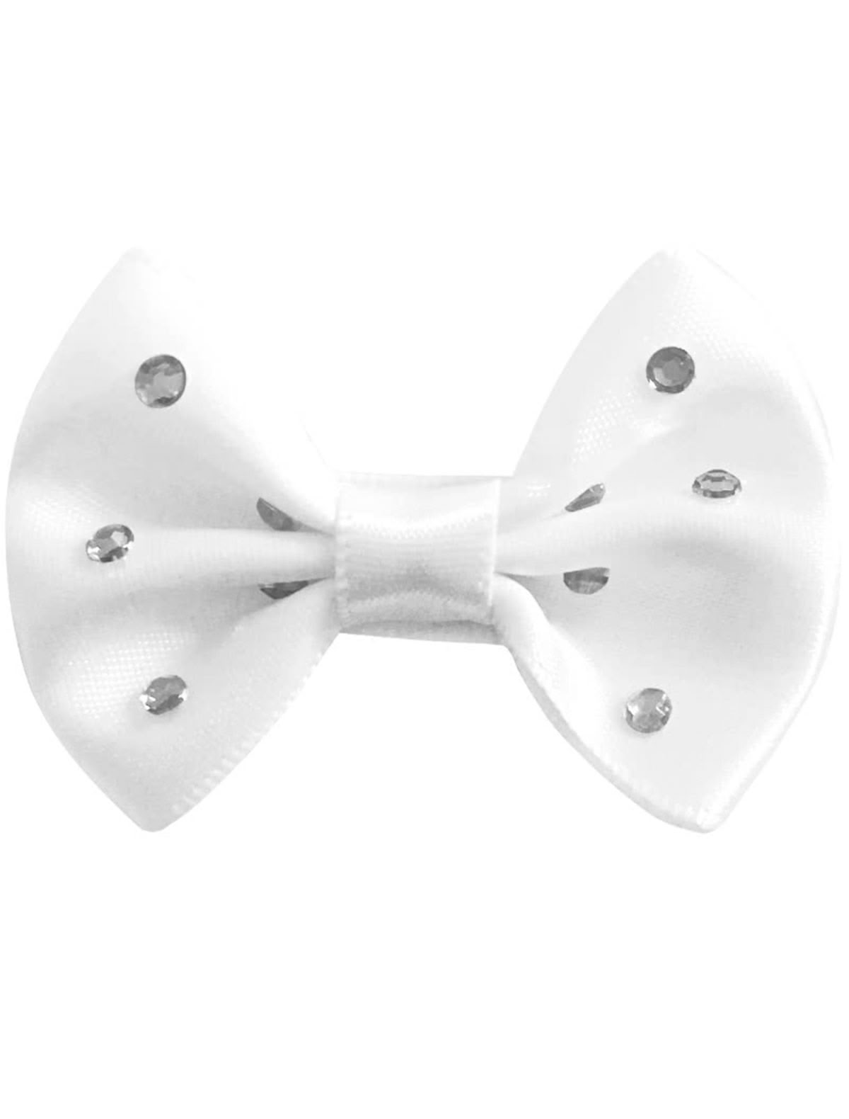 Белая заколка-зажим со стразами