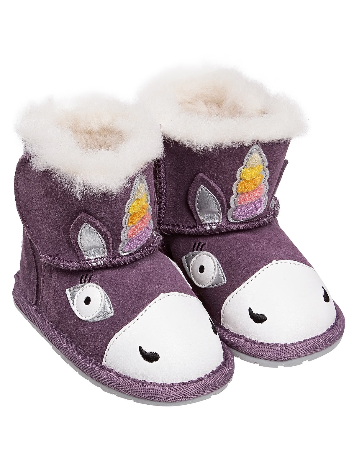 Фиолетовые полусапоги с единорогами