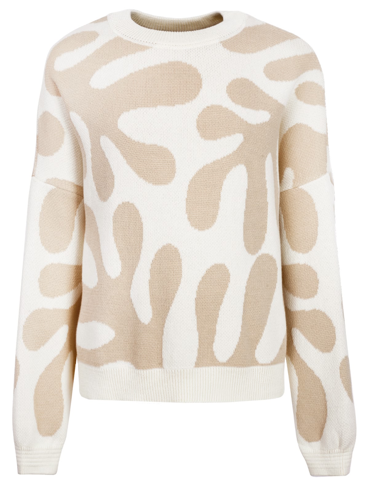 Бежевый оверсайз джемпер с принтом Ветвь