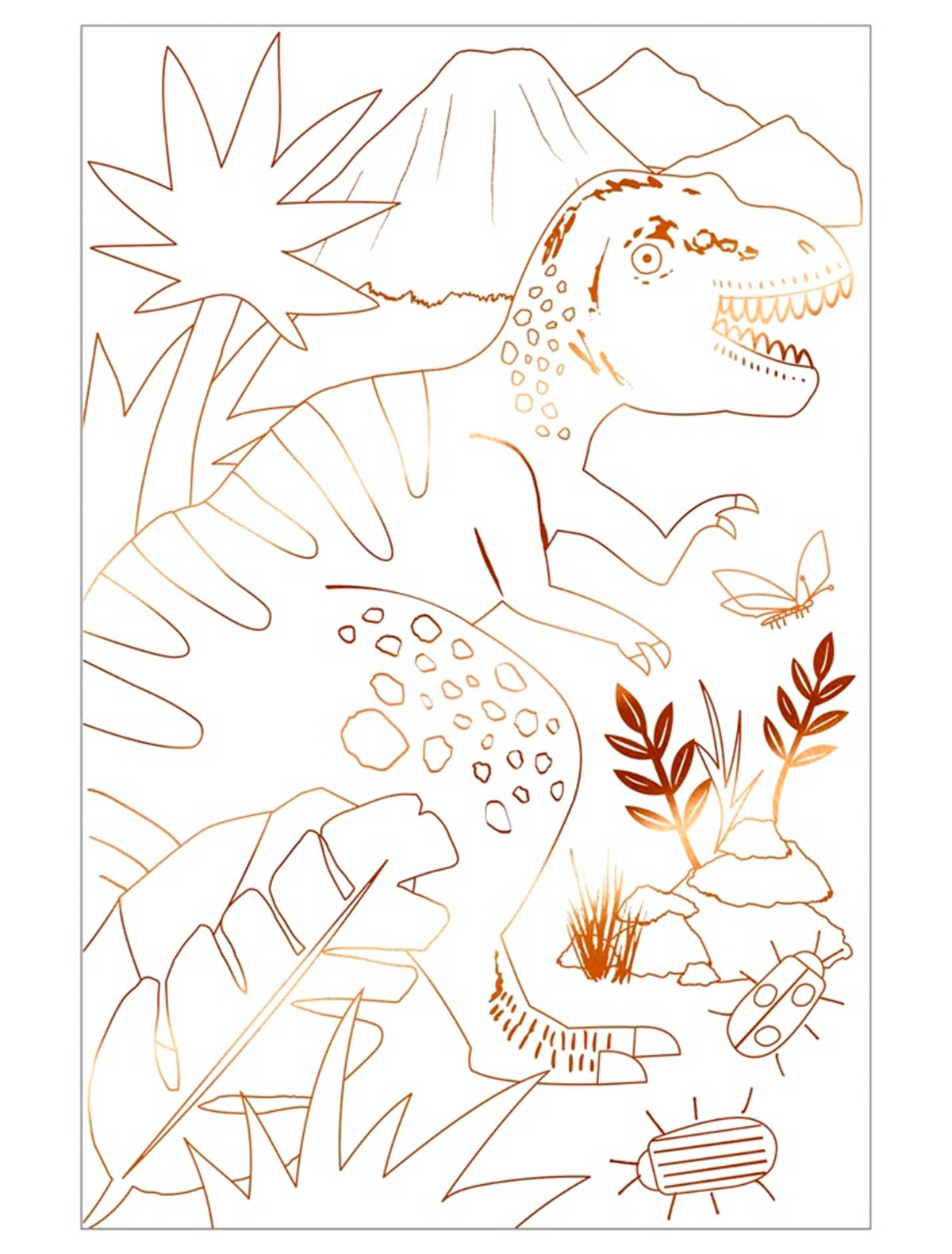 Плакат с динозаврами для раскрашивания