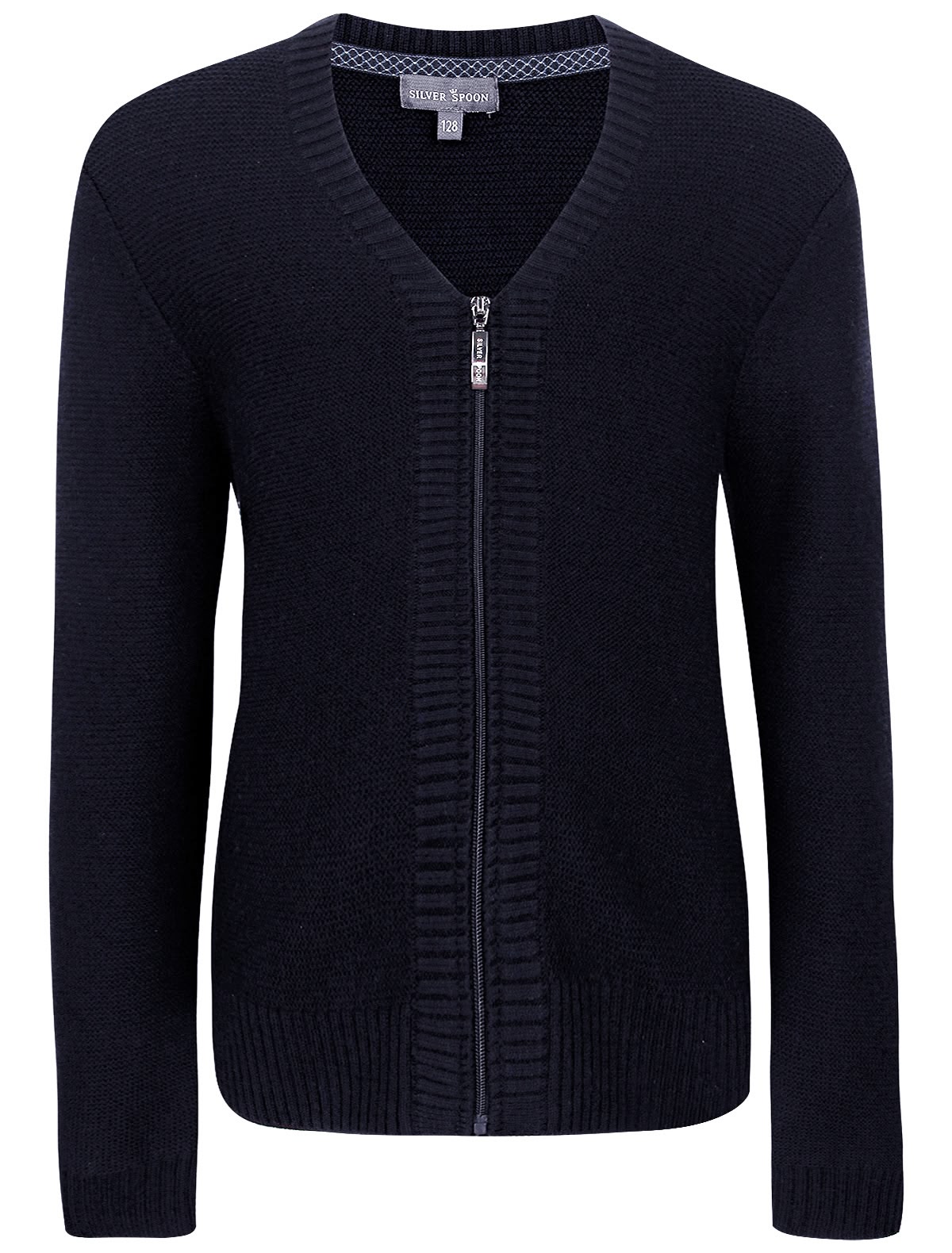 Тёмно-синий кардиган из смесовой шерсти