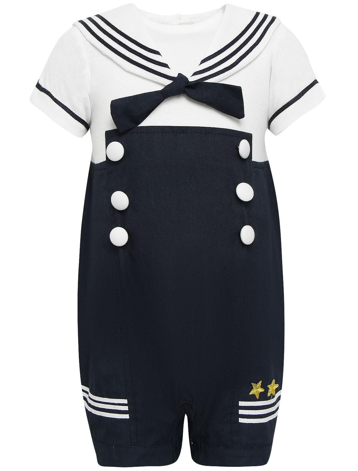 Комбинезон в морском стиле с коротким рукавом