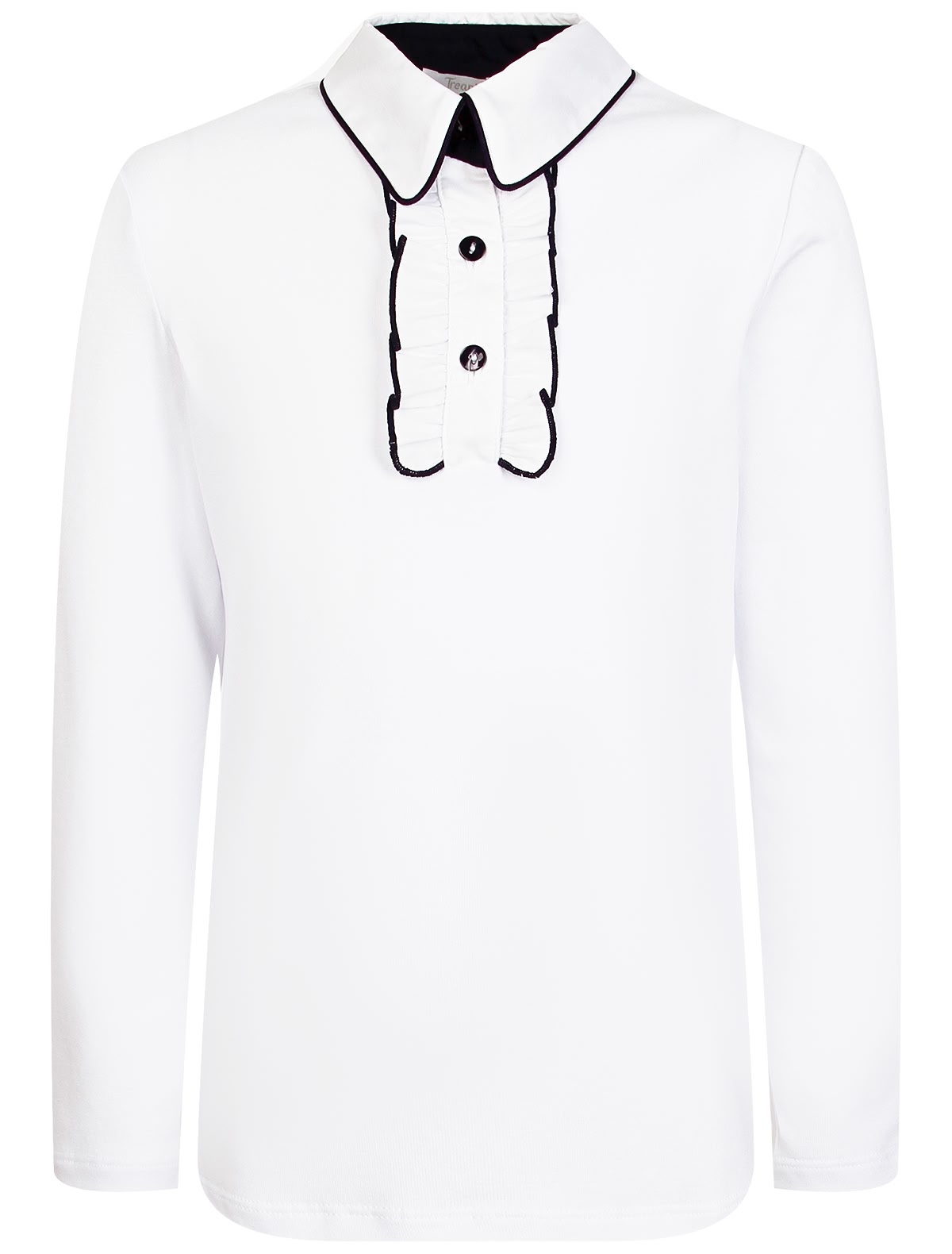 Блуза с контрастным кантом на воротнике