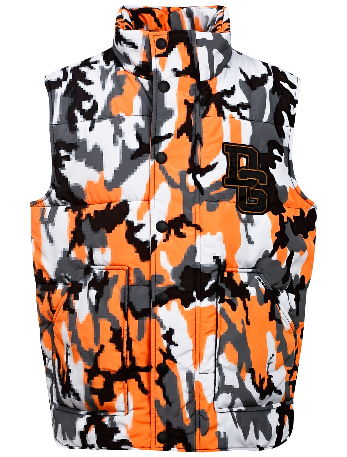 утепленный жилет с камуфляжным принтом
