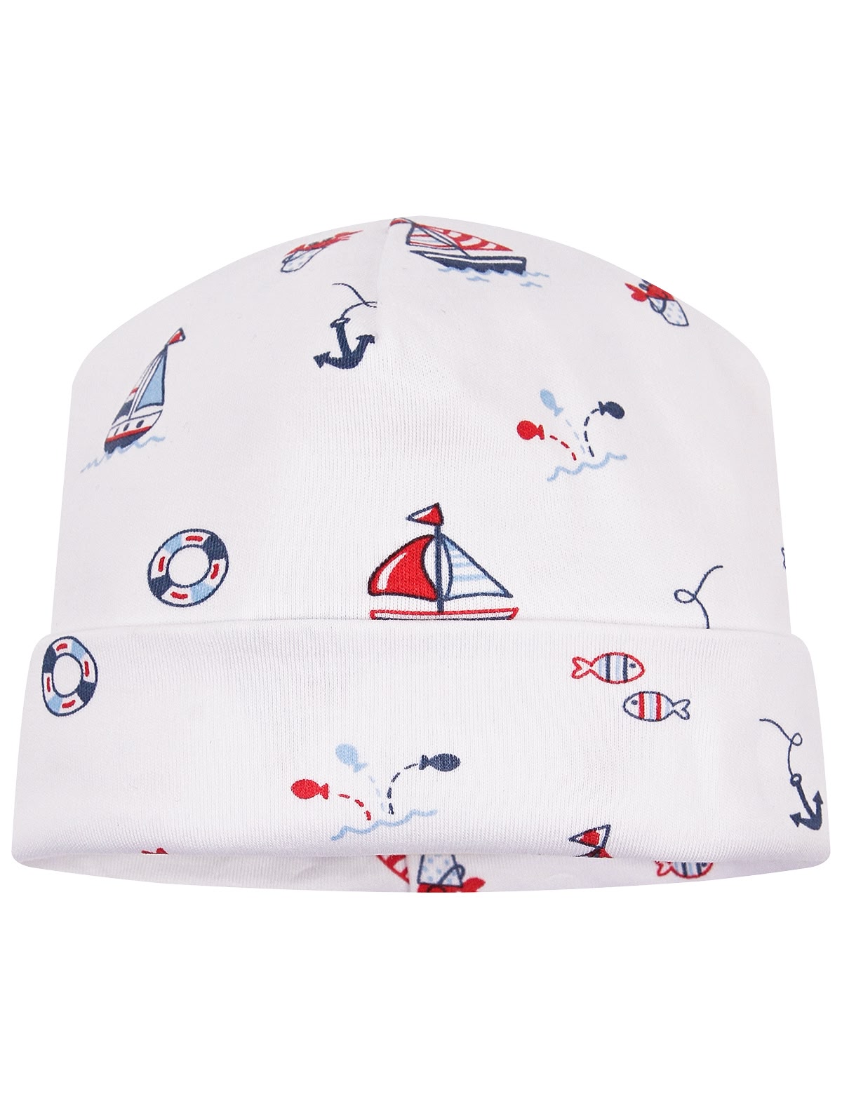Шапка из хлопка с корабликами